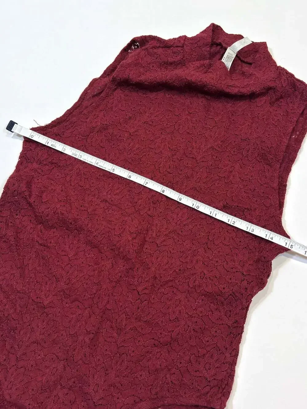 Free People Lace Bodysuit Mock Neck Sleeveless Burgundy Wine - Size Medium